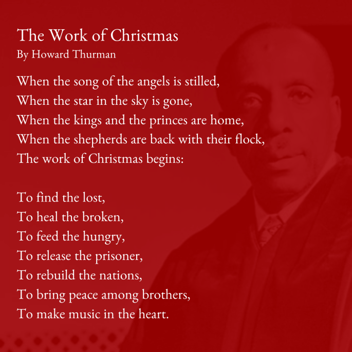 the work of christmas by howard thurman